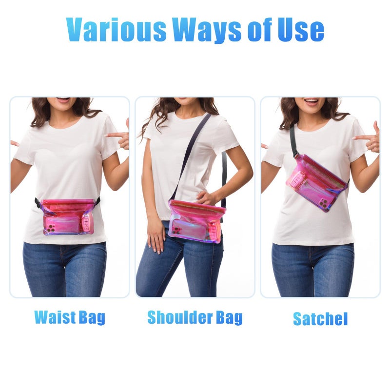 F-color Waterproof Fanny Pack - Waterproof Phone Pouch with Waist Strap - Cruise Essentials 2025 Must Haves Waterproof Pouch Dry Bag Keep Phone Valuables Safe for Beach Kayaking Boating Fishing - Image 5